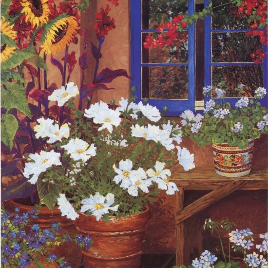 ジョン・ポーウェルの絵画作品　タイトルは、ブルー・ウィンドウ | Blue Window